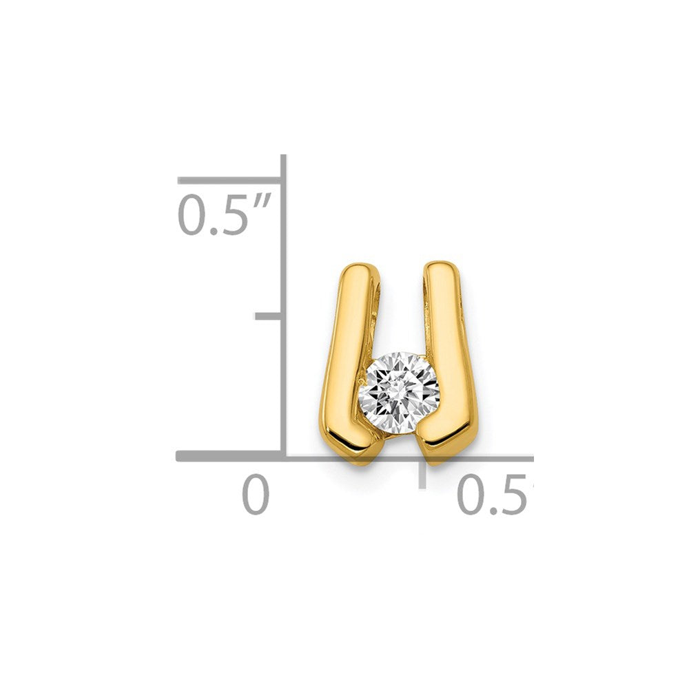 14k AAA 3.75mm Diamond Slide