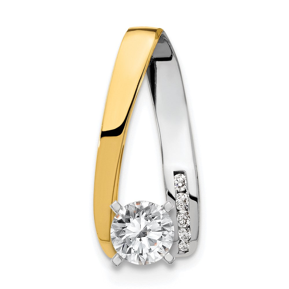 14k Two Tone AA Diamond Peg Slide