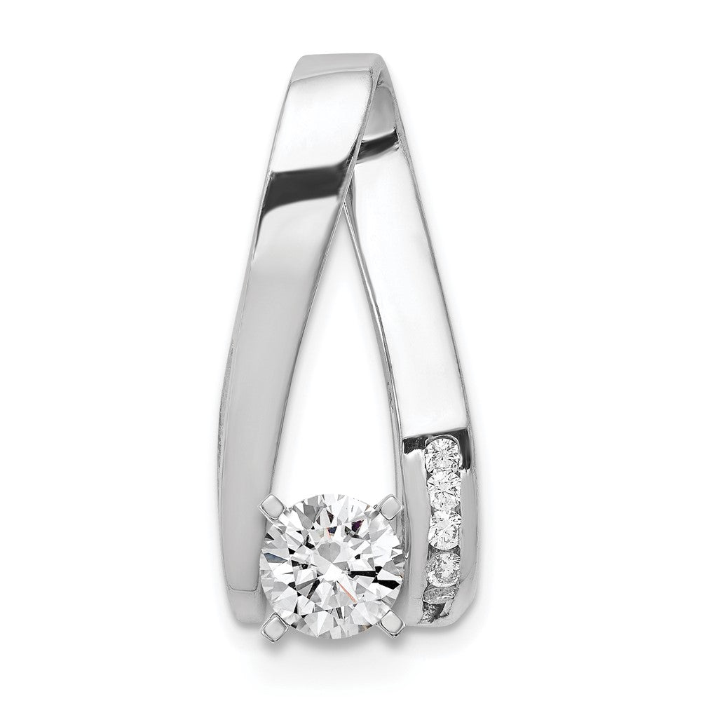 14k White Gold AAA Diamond Peg Slide