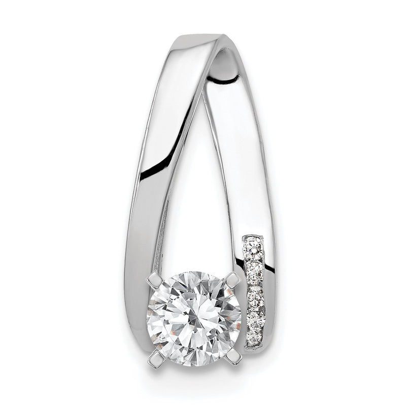 14k White Gold AA Diamond Semi Mount Peg Slide