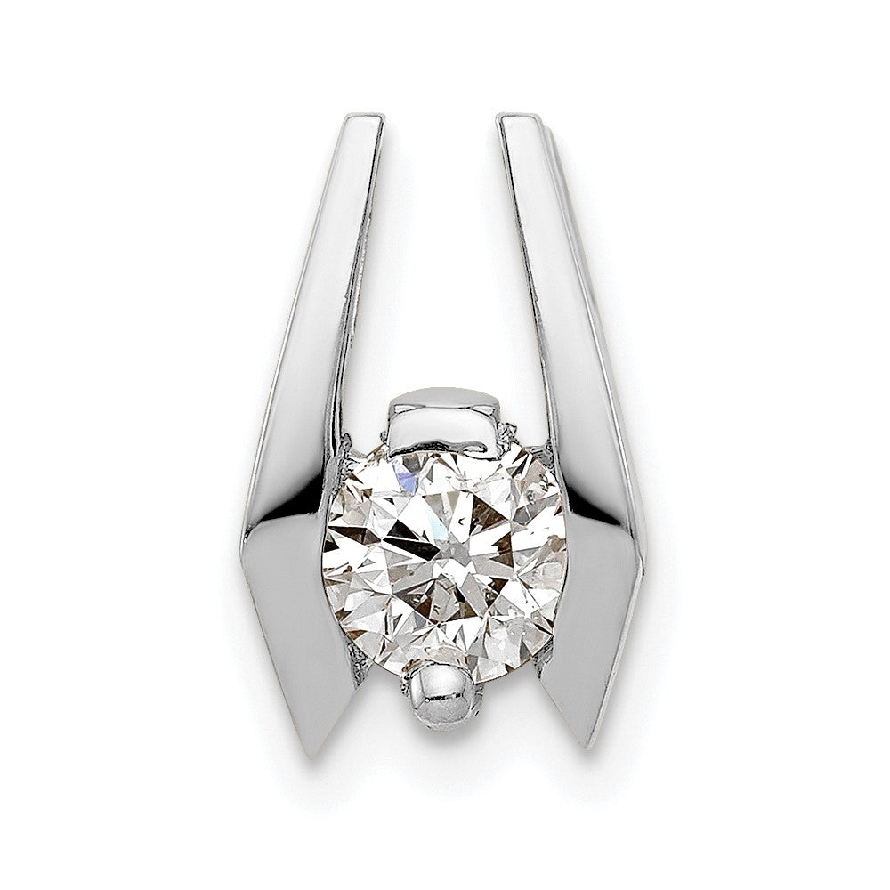 14k White Gold 5.25mm A Diamond Slide