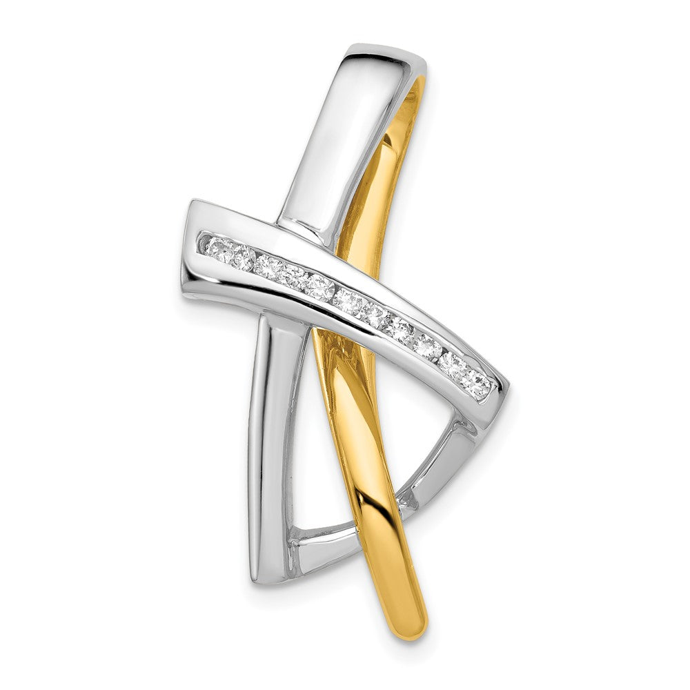 14k Two Tone Holds 11 1.6mm stones  A Diamond Slide