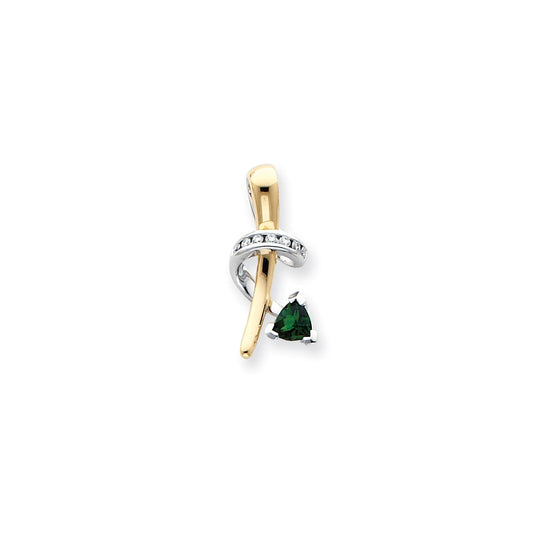 14k Yellow Gold Chrome Diopside Dia Slide