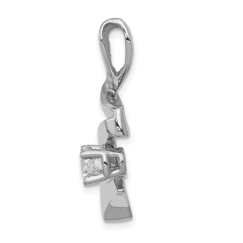 14k White Gold Holds 1 5mm VS Diamond Slide