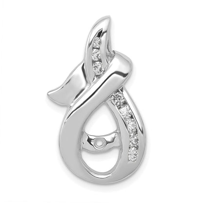 14k White Gold AAA Diamond Peg Slide
