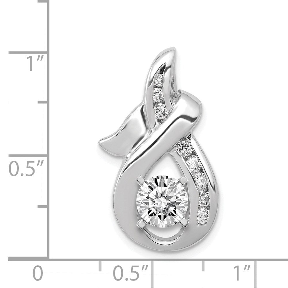 14k White Gold AAA Diamond Peg Slide