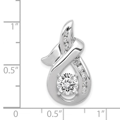 14k White Gold AAA Diamond Peg Slide
