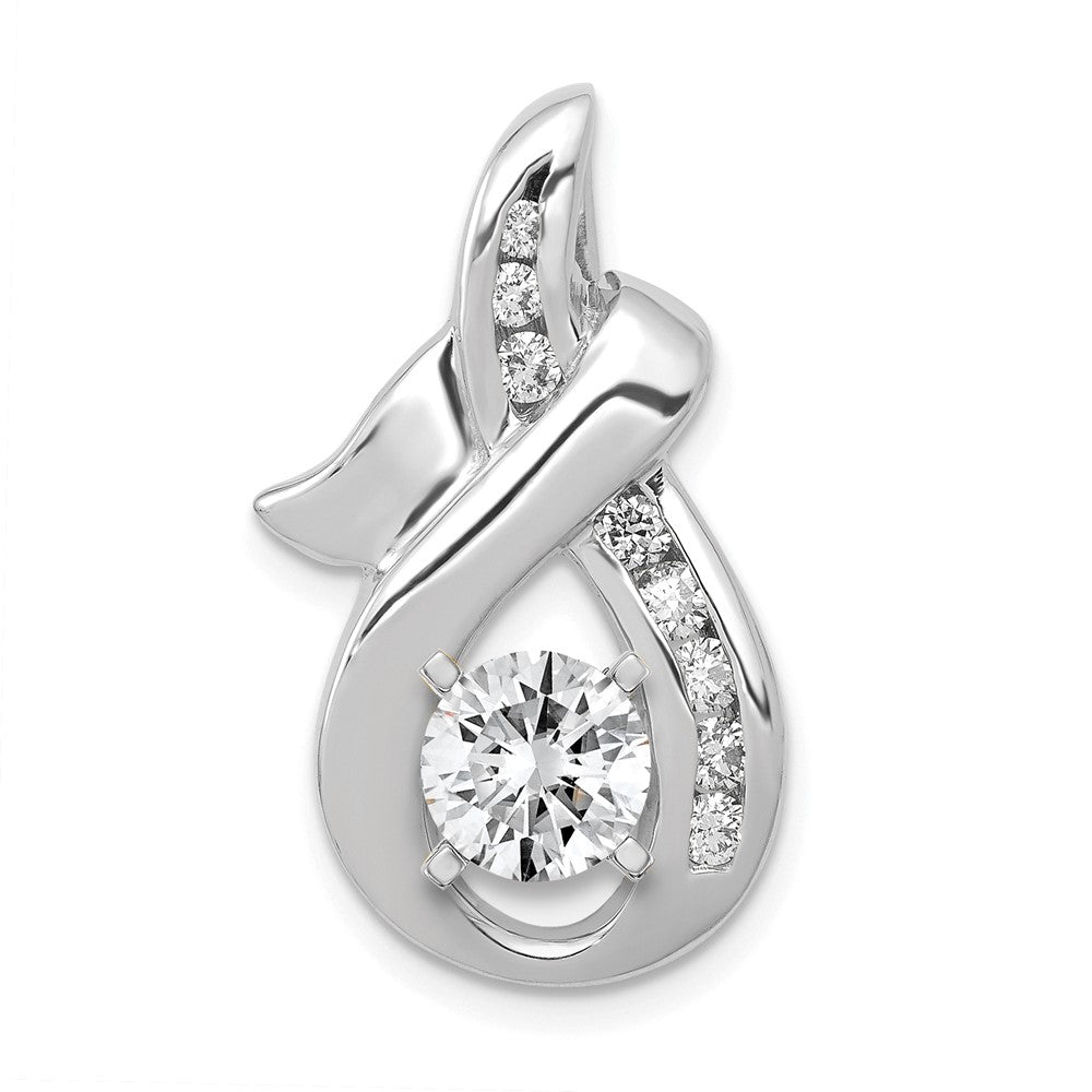 14k White Gold AAA Diamond Peg Slide