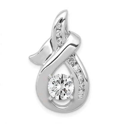 14k White Gold AAA Diamond Peg Slide