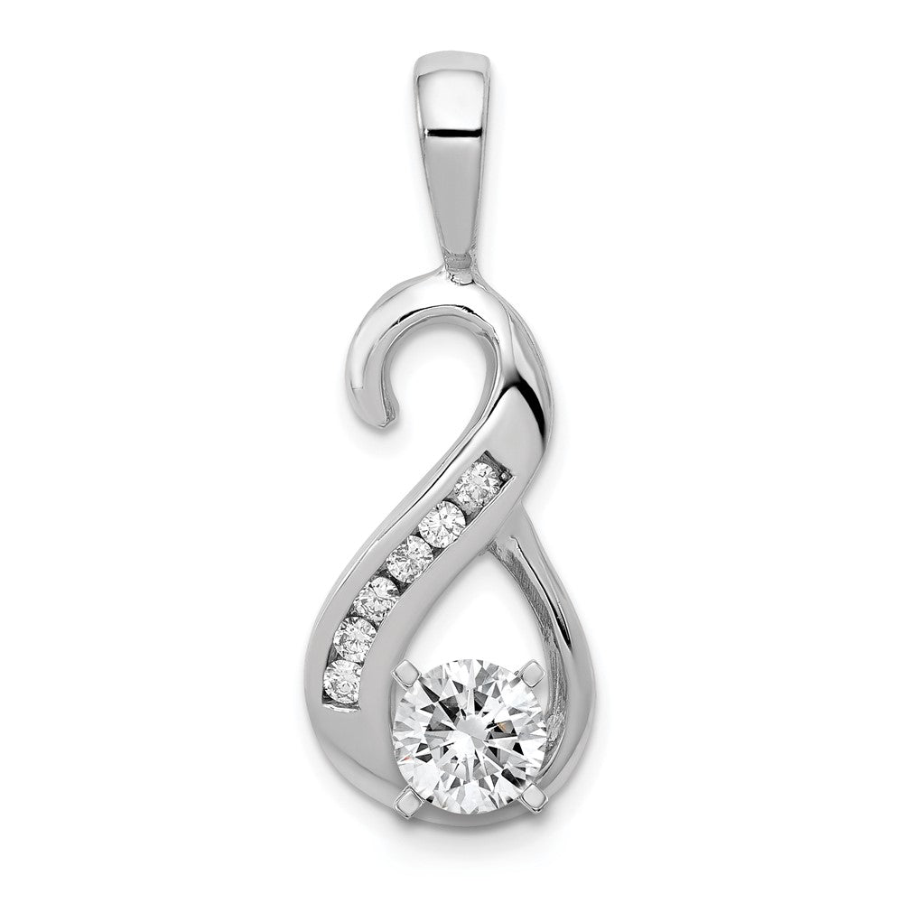 14k White Gold 6 1.9mm and Peg AAA Diamond Slide