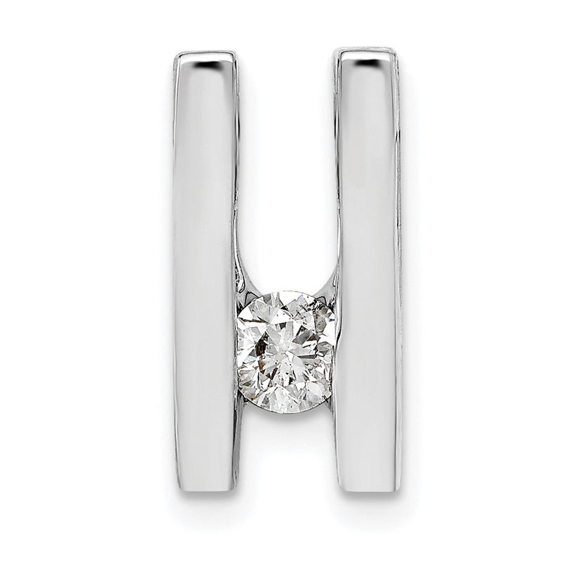 14k White Gold A 4.1mm Diamond Slide