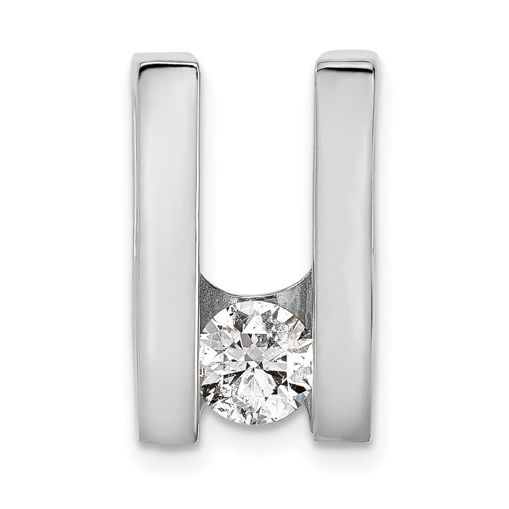 14k White Gold AAA 5.25mm Diamond Slide