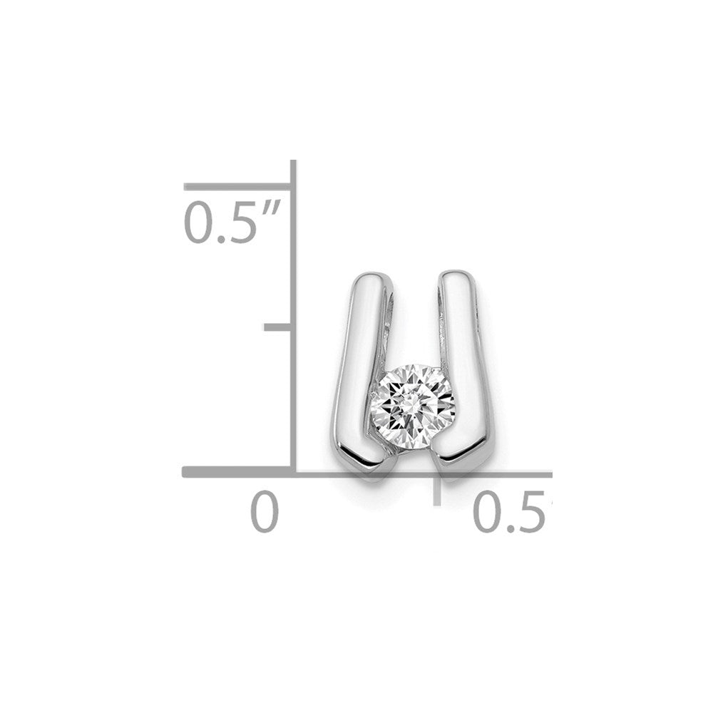 14k White Gold AA 3.75mm Diamond Slide