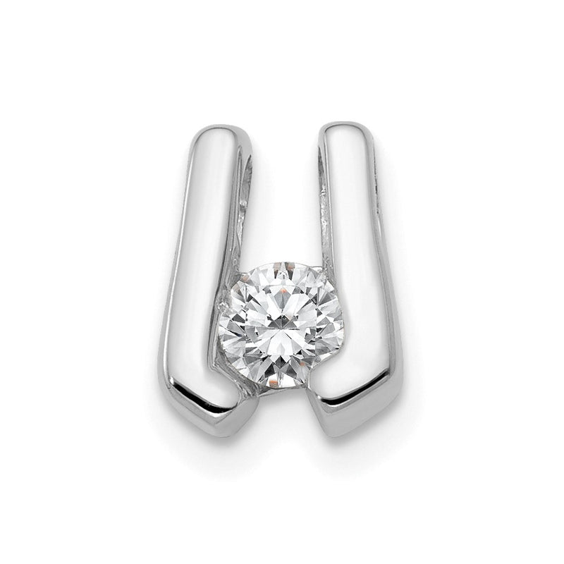 14k White Gold AAA 3.75mm Diamond Slide