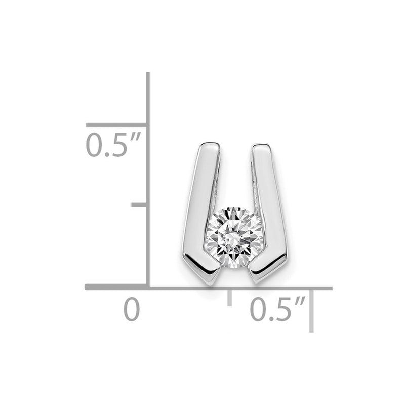 14k White Gold A 4.5mm Diamond Slide