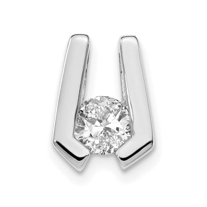 14k White Gold AAA 4.5mm Diamond Slide