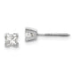 14k White Gold AA Quality Complete Princess Cut Diamond Earrings