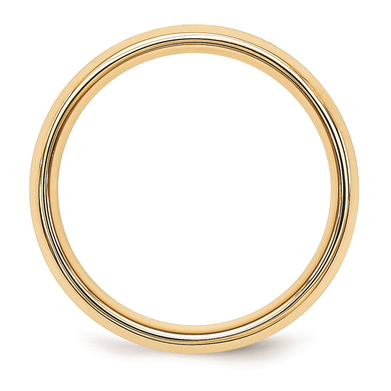 Solid 18K Yellow Gold Two-Tone 5mm Domed Size 6 Wedding Men's/Women's Wedding Band Ring