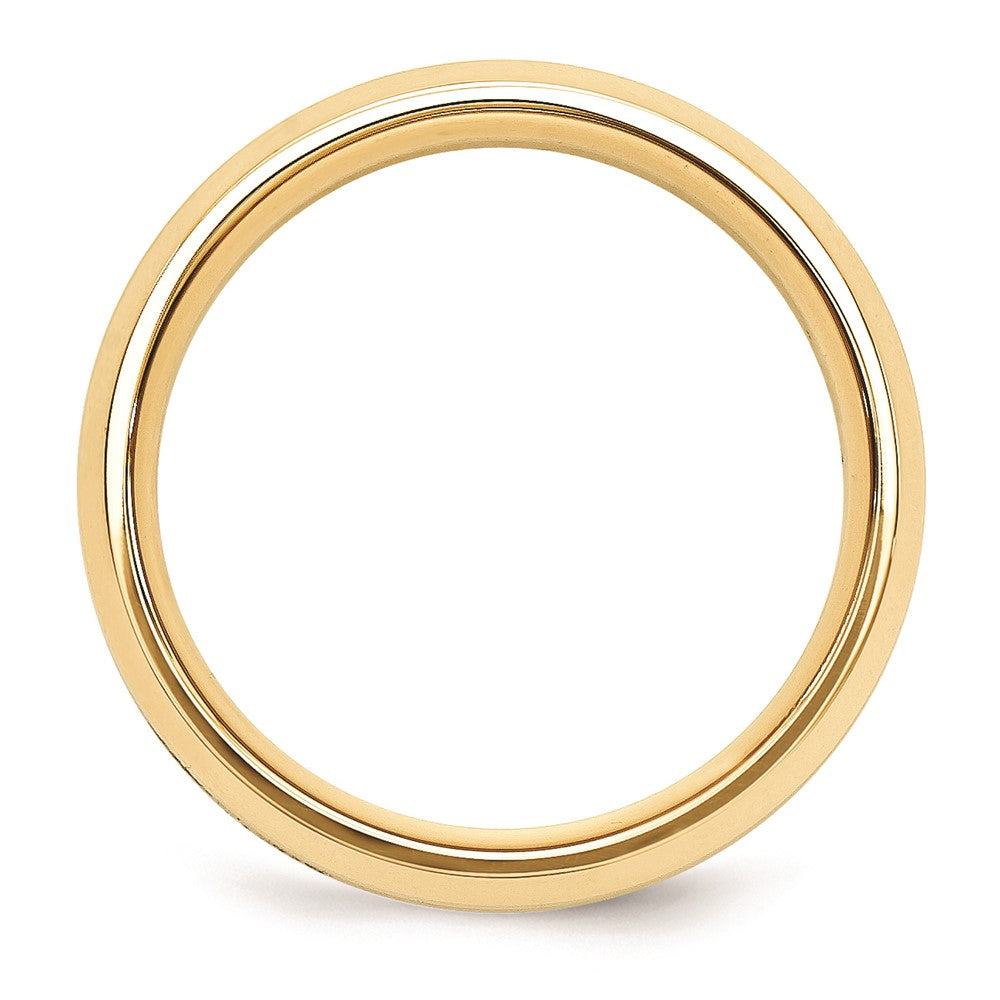 Solid 10K Yellow Gold Two-Tone 6mm Domed Size 5 Wedding Men's/Women's Wedding Band Ring