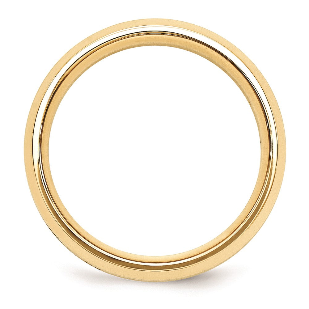 Solid 10K Yellow Gold Two-Tone 6mm Domed Size 6 Wedding Men's/Women's Wedding Band Ring
