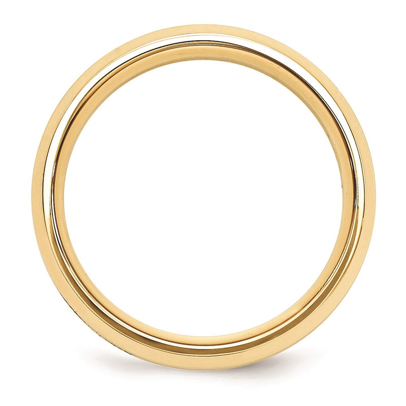 Solid 18K Yellow Gold Two-Tone 6mm Domed Size 12 Wedding Men's/Women's Wedding Band Ring