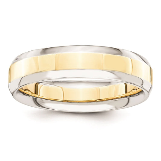 Solid 10K Yellow Gold Two-Tone 5mm Domed Size 9 Wedding Men's/Women's Wedding Band Ring