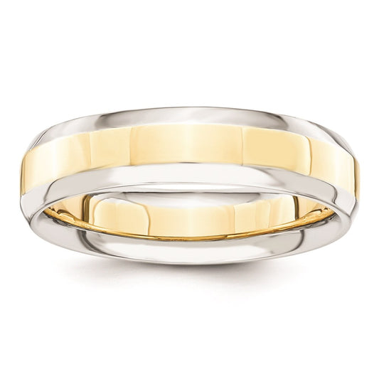 Solid 10K Yellow Gold Two-Tone 5mm Domed Size 12 Wedding Men's/Women's Wedding Band Ring