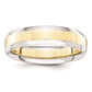 Solid 10K Yellow Gold Two-Tone 5mm Domed Size 6 Wedding Men's/Women's Wedding Band Ring