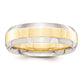 Solid 18K Yellow Gold Two-Tone 6mm Domed Size 7.5 Wedding Men's/Women's Wedding Band Ring