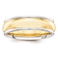 Solid 10K Yellow Gold Two-Tone 6mm Domed Size 6.5 Wedding Men's/Women's Wedding Band Ring