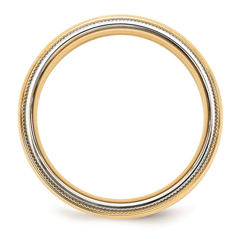 Solid 10K Yellow Gold Two-Tone 5mm Milgrained-Edged Size 9 Wedding Men's/Women's Wedding Band Ring