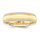 Solid 14K Yellow Gold Two-Tone 5mm Milgrained-Edged Size 5 Wedding Men's/Women's Wedding Band Ring
