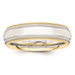 Solid 14K Yellow Gold Two-Tone 5.5mm Milgrained-Edged Size 10 Wedding Men's/Women's Wedding Band Ring