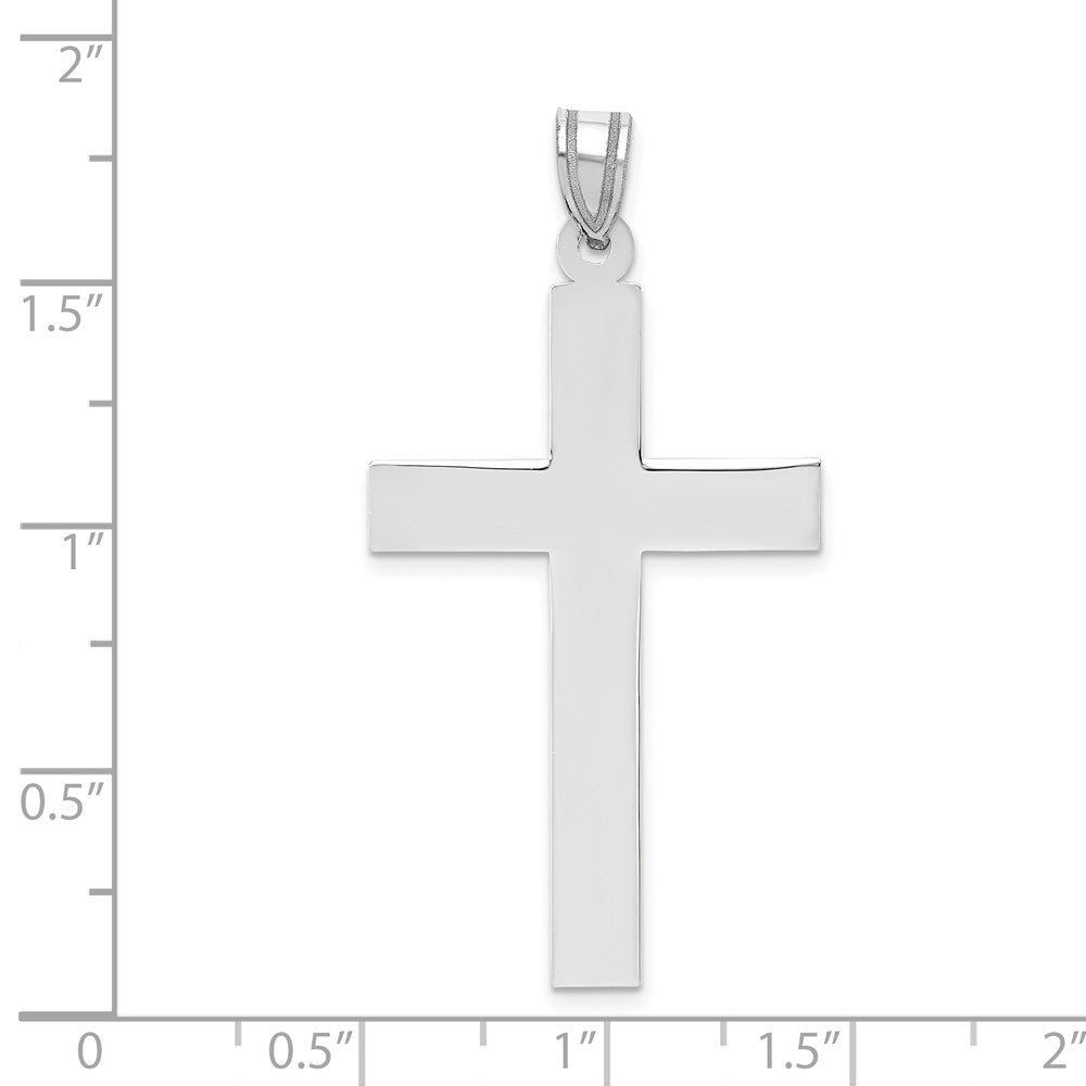 14k White Gold Polished Cross Pendant