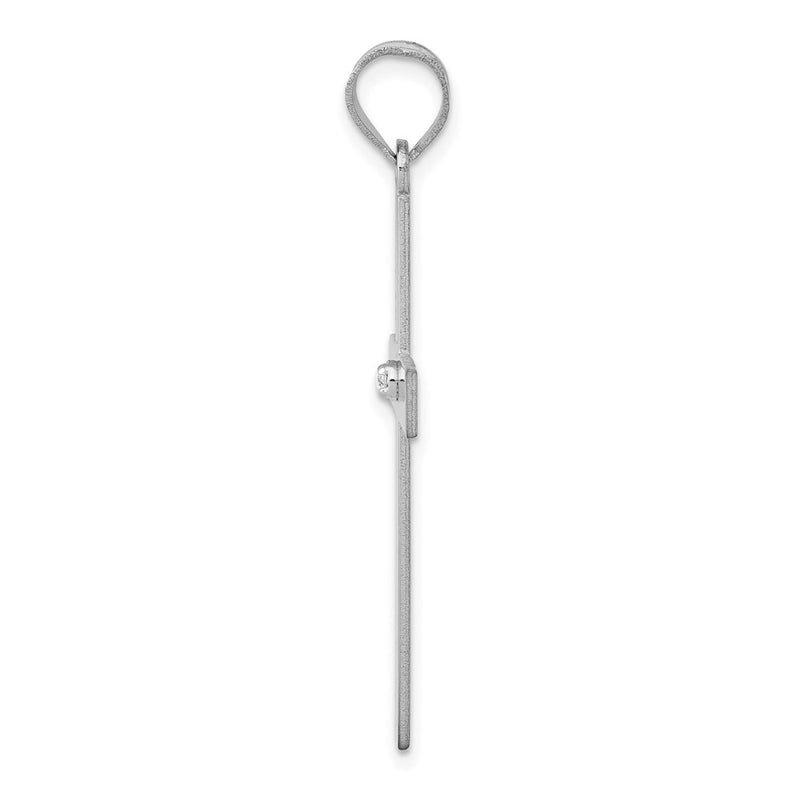 14k White Gold .02ct. Diamond Cross Pendant