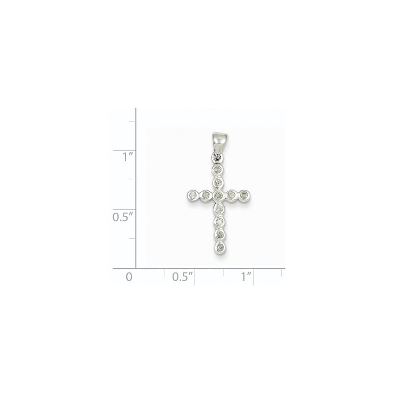 14k White Gold Diamond Cross Pendant