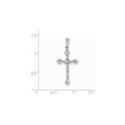 14k White Gold Diamond Cross Pendant