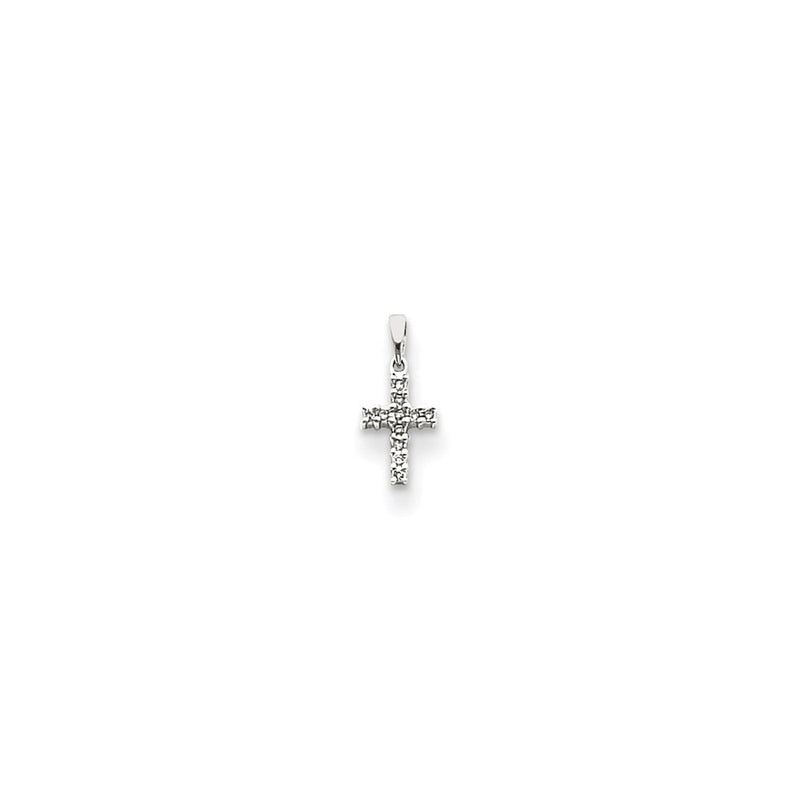 14k White Gold Diamond Cross Pendant