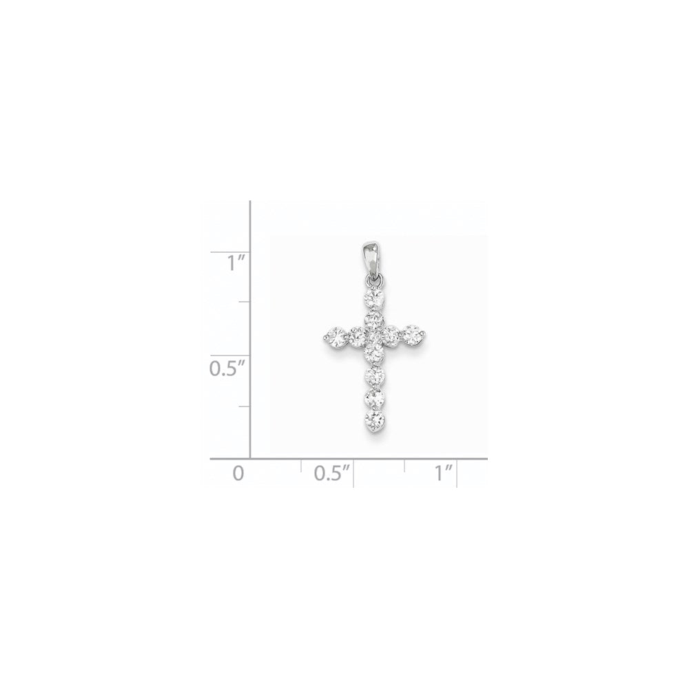 14k White Gold Diamond Cross Pendant