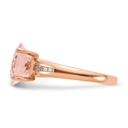 14k Rose Gold Real Diamond and Morganite Ring