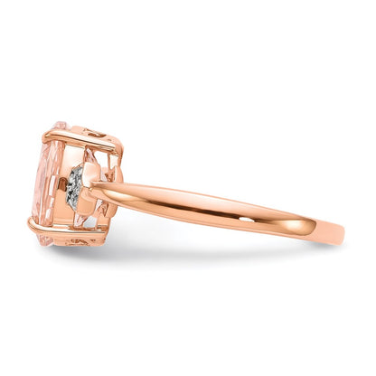 14k Rose Gold Real Diamond and Morganite Ring