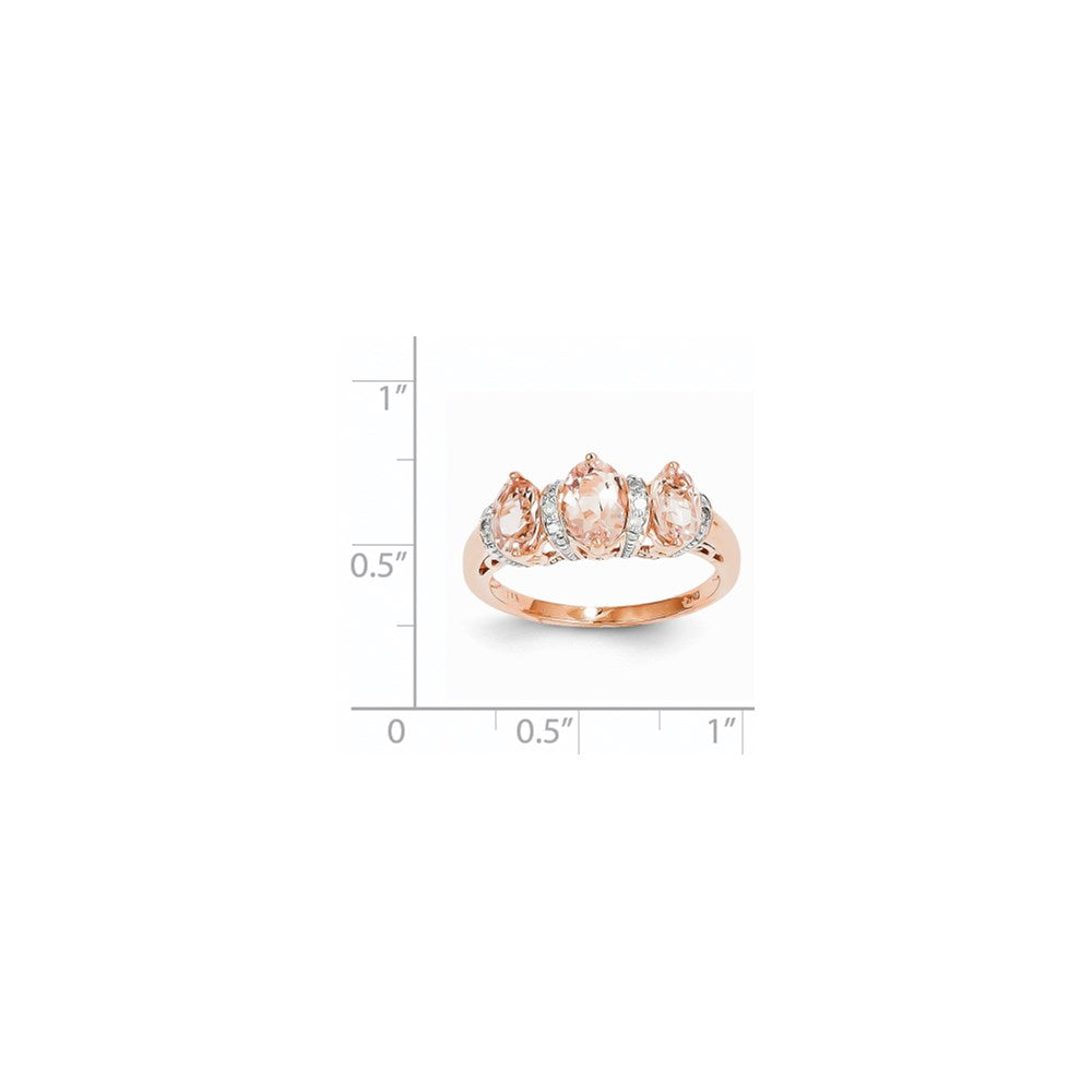 14k Rose Gold Real Diamond and Morganite Ring