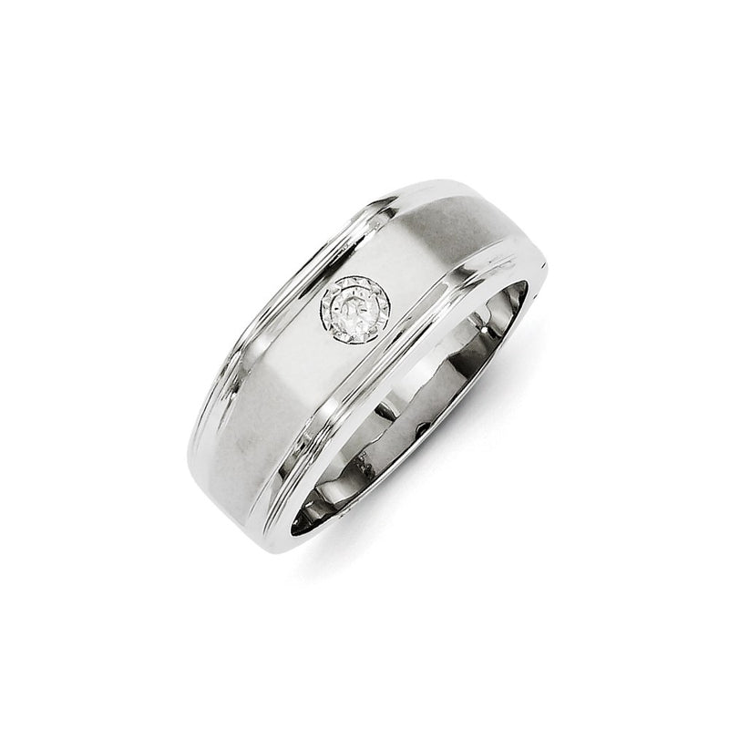 14k White Gold Real Diamond Men's Ring