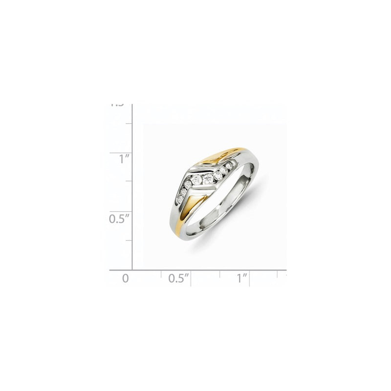 14k Two-tone Gold Real Diamond Mens Ring