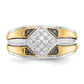 14k Two-Tone Gold Black & White Real Diamond Men's Ring