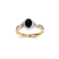 14K Yellow Gold Real Diamond & Sapphire Ring