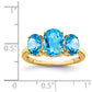 14K Yellow Gold Blue Topaz Oval Ring