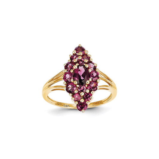 14K Yellow Gold Garnet Ring
