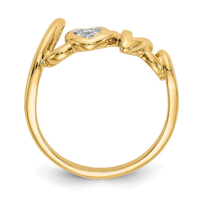 14K Yellow Gold Real Diamond Love Ring