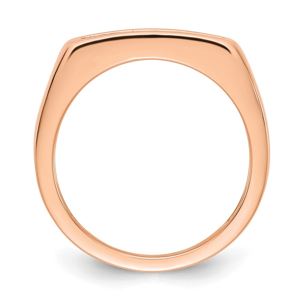 14K Rose Gold Polished Real Diamond Ring